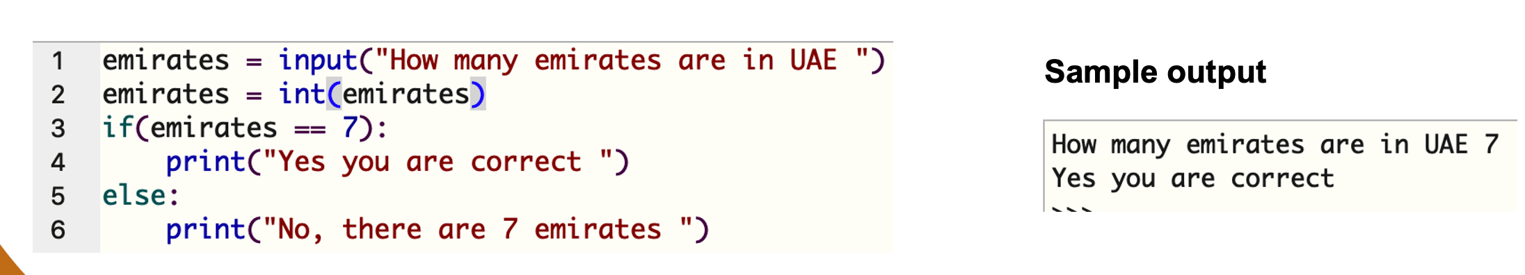 Selection in Python 3
