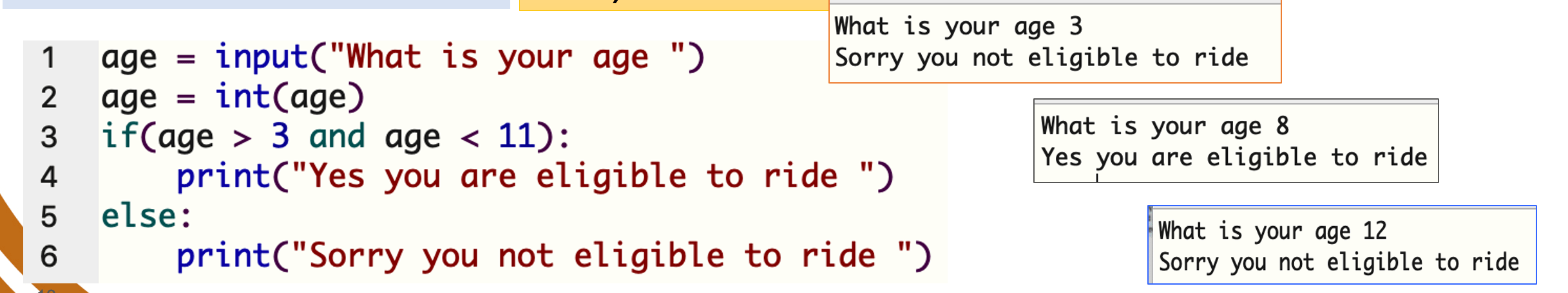 Selection in Python 5